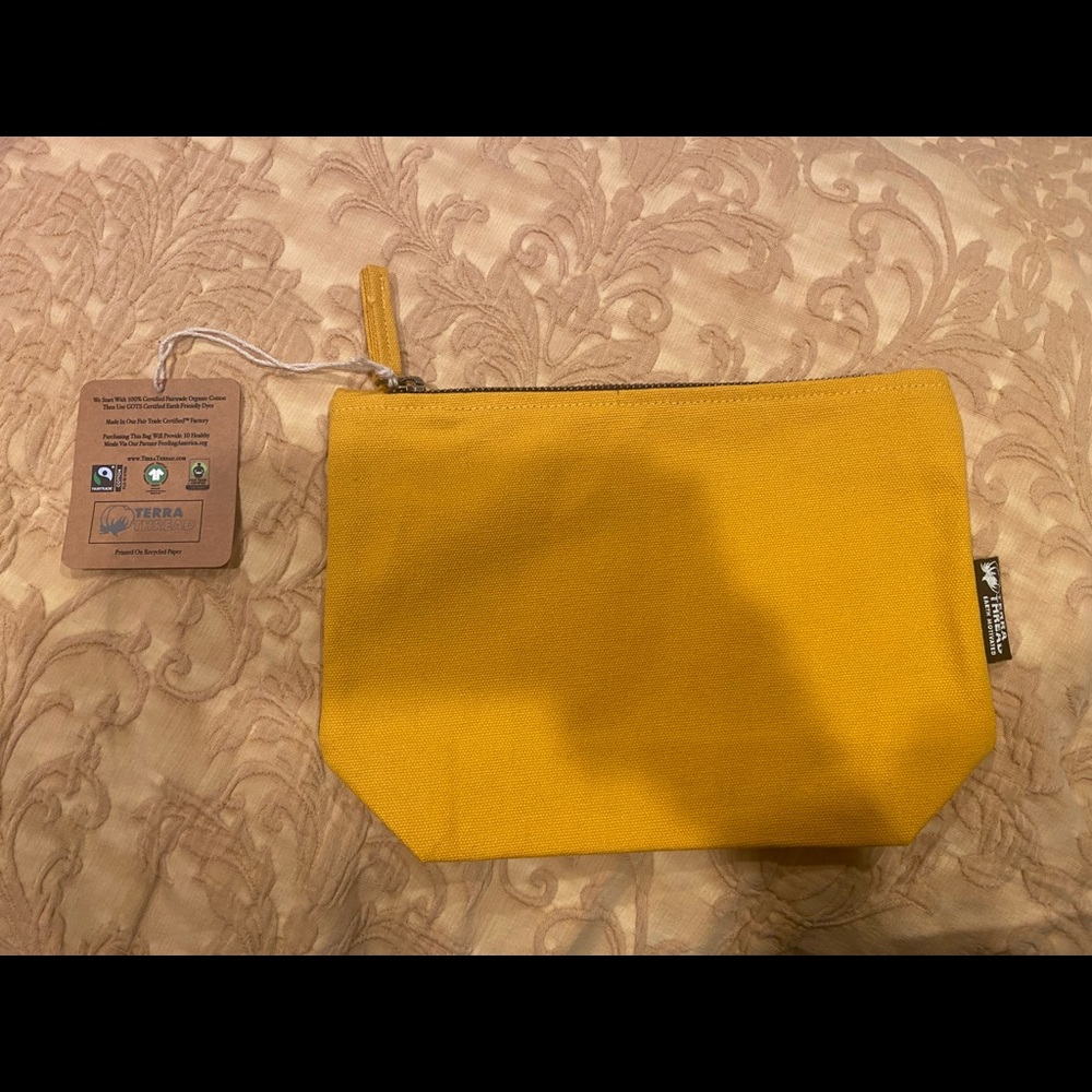 Terra thread yellow canvas pouch